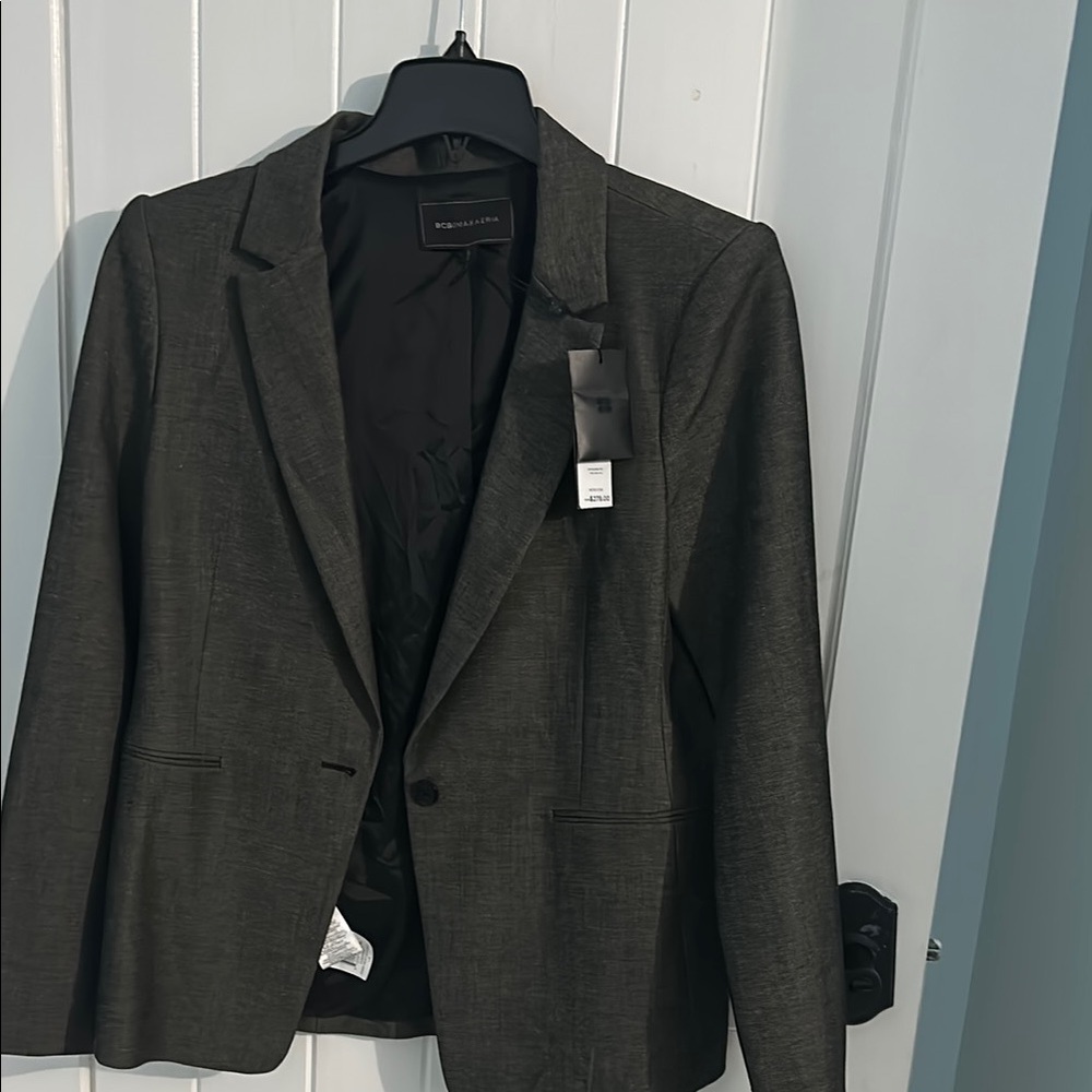 Women BCBG maxazria dark heather grey Sport Coat Classic Tailored Design